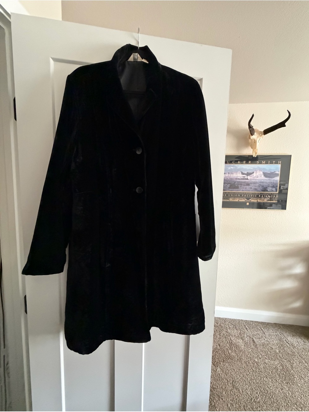J. Jill Black Velvet Trench Coat